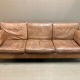Sofa 3 places leather scandinavian design 1960