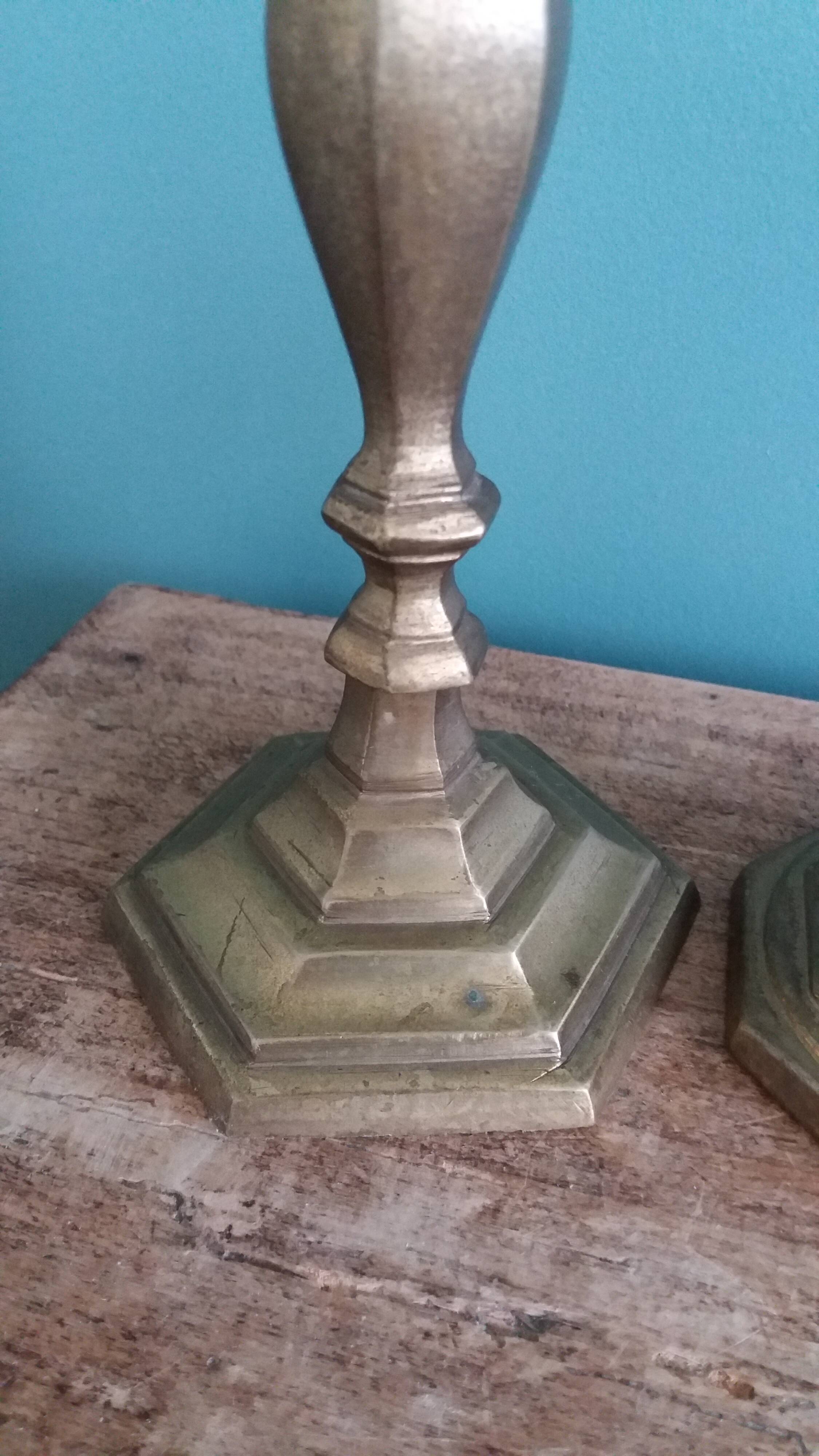Bronze or brass candlesticks