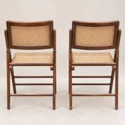 Vintage folding chair in wood and cane – 1960s/70s