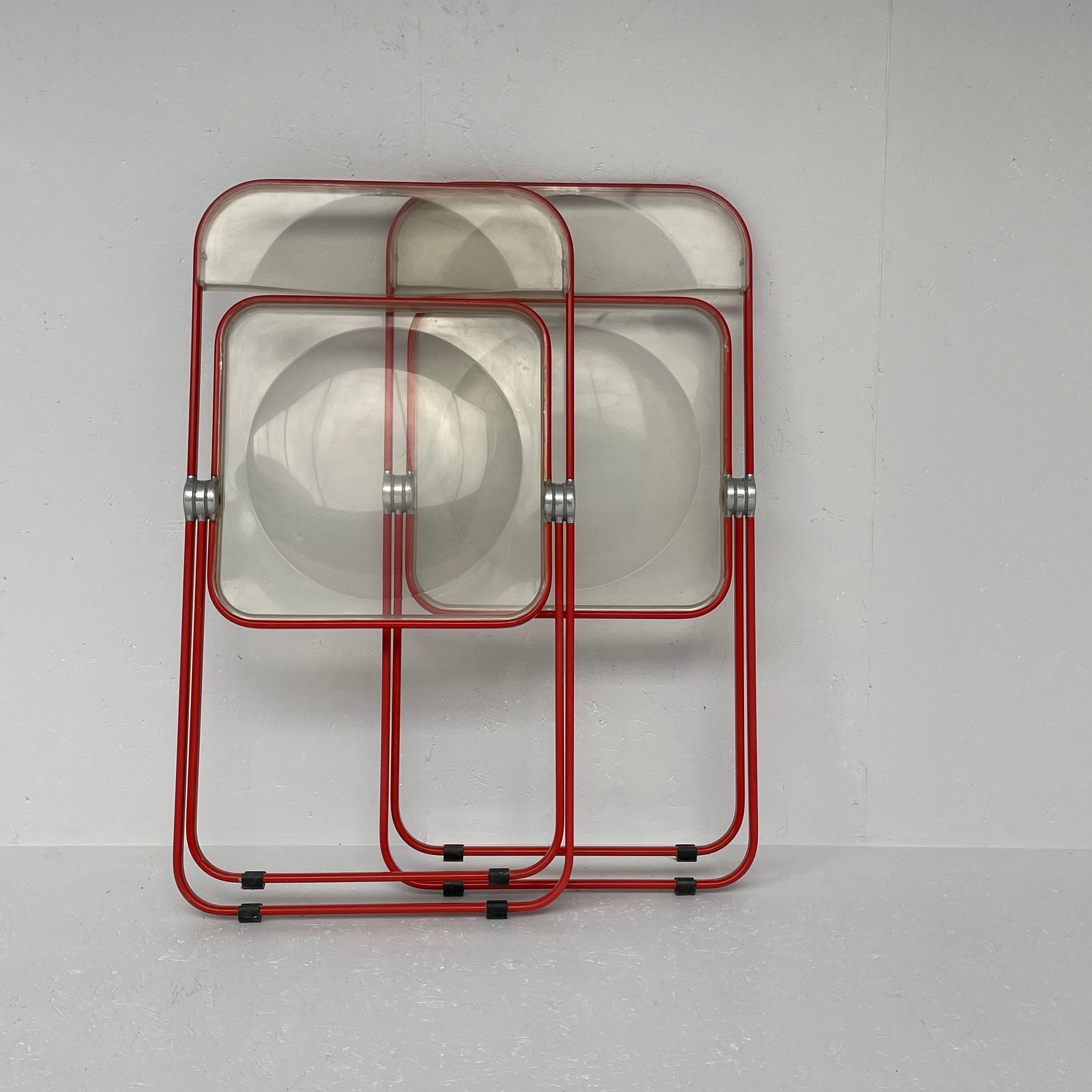 Set of "Plia" Chairs by Giancarlo Piretti for Castelli, 1970's