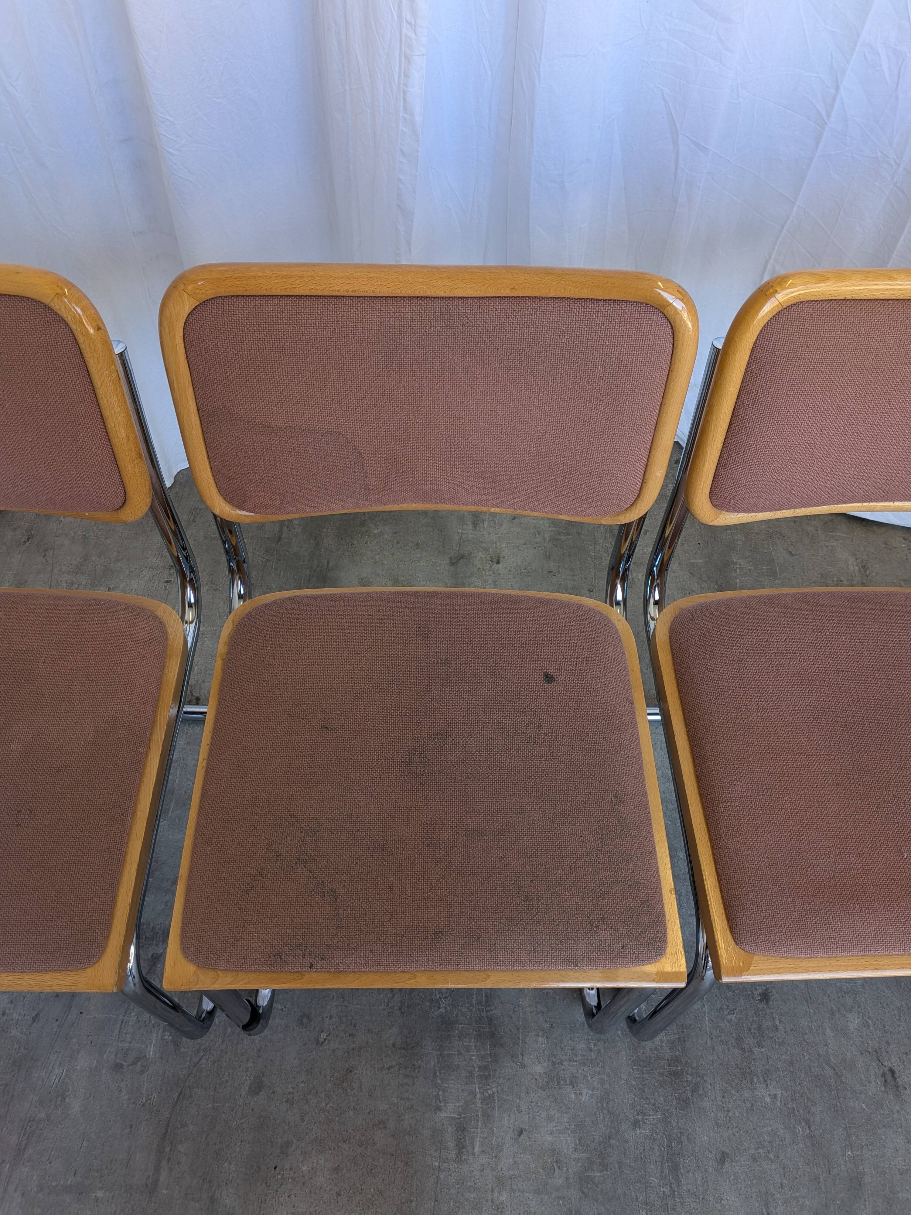 Set of 6 vintage cesca style cantilever dining chairs by bene, austria