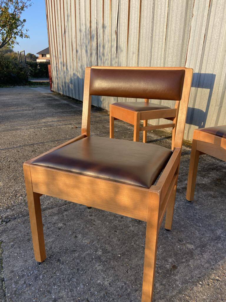6 chaises bois et skaï