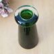 Green glass vase, bubbled blown glass, vintage