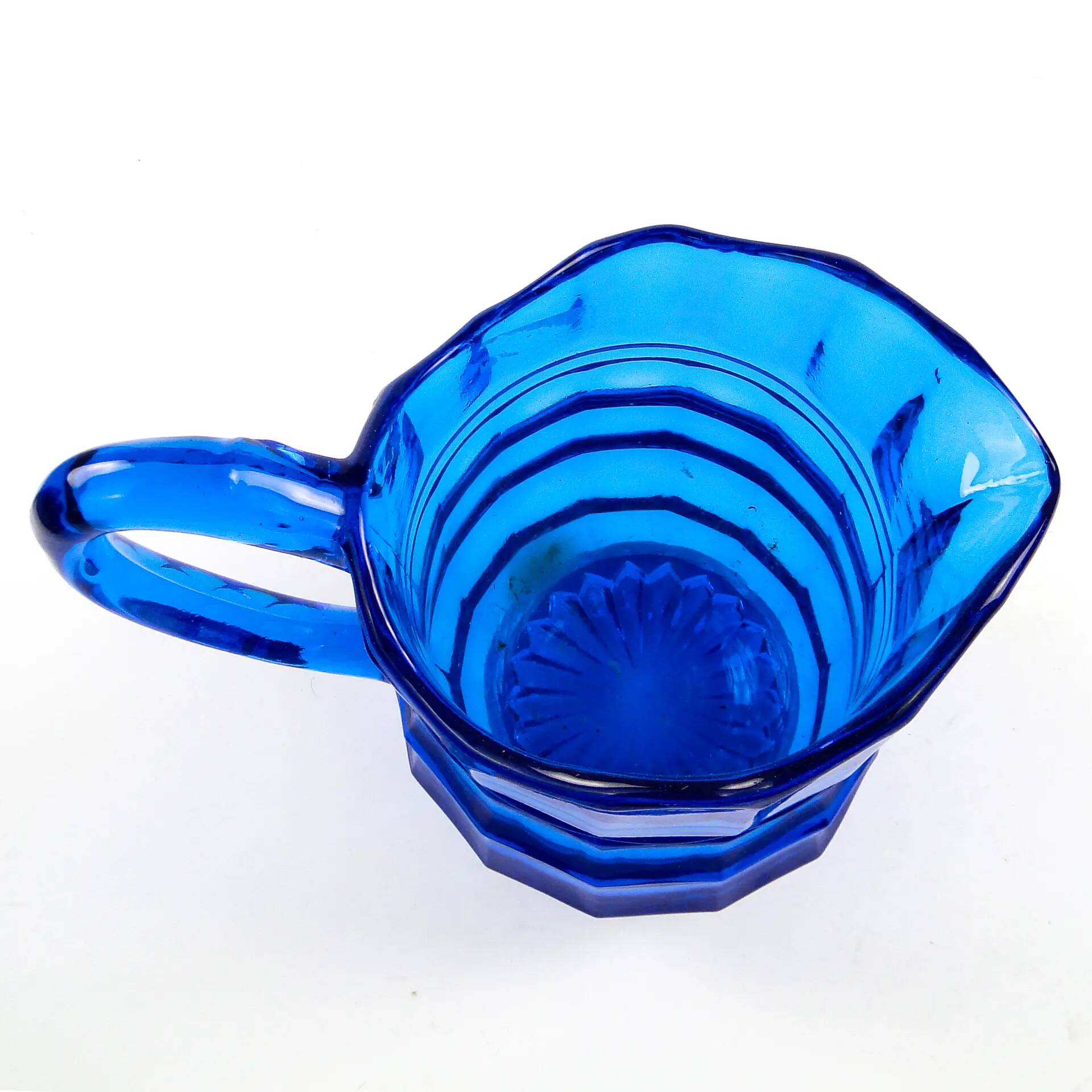 Art Deco creamer, cobalt glass, Belgium, 1930s