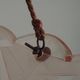 French Art Deco Stamped 1053 Pink Glass Plafonnier Hanging Light Pink Ropes