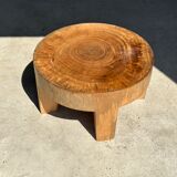 Quadripod coffee table in solid wood monoxyl natural color (dark)