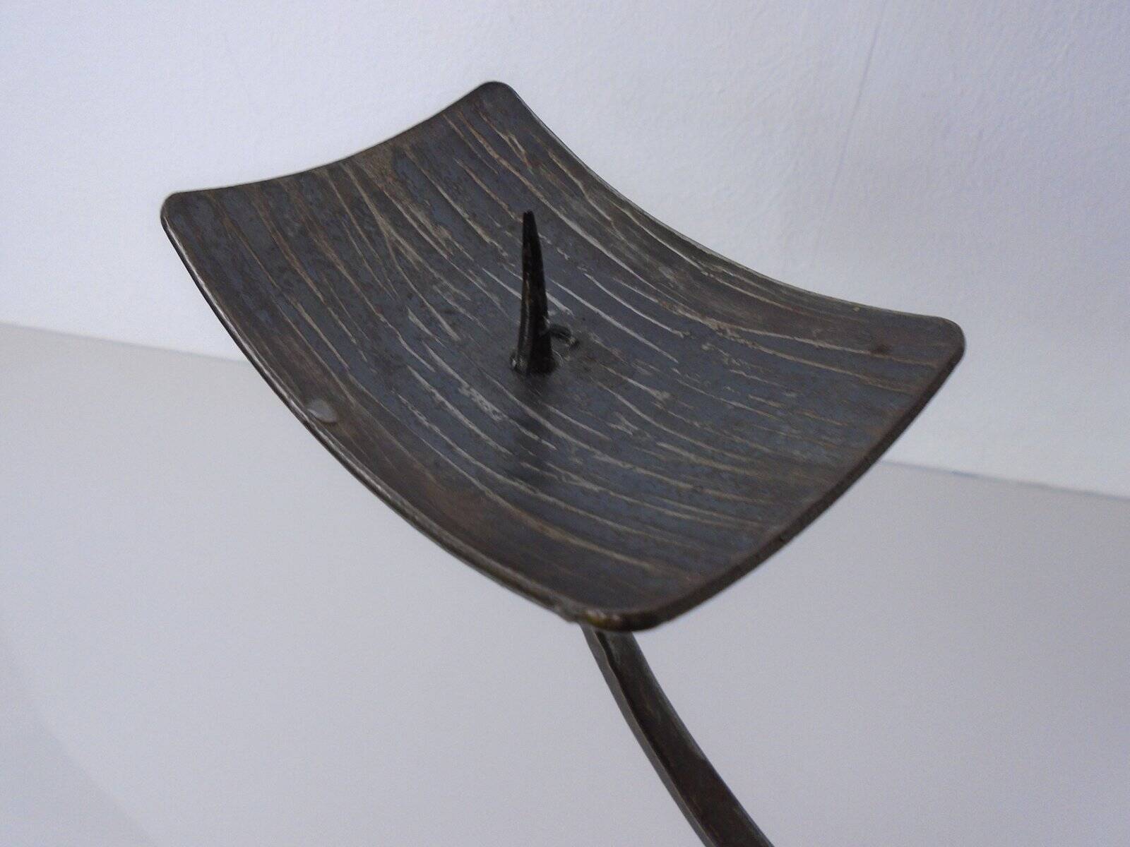 German Brutalist Iron Candleholder, 1960s