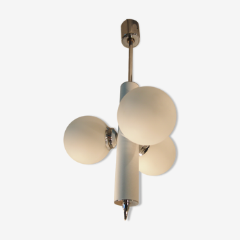 Suspension Sciolari boules en opaline mid century