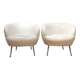 2 white leather armchairs, 1980s