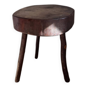 Tabouret tripode brutaliste