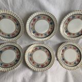 Dessert service 10 plates and a Bernardaud Limoges porcelain cake dish