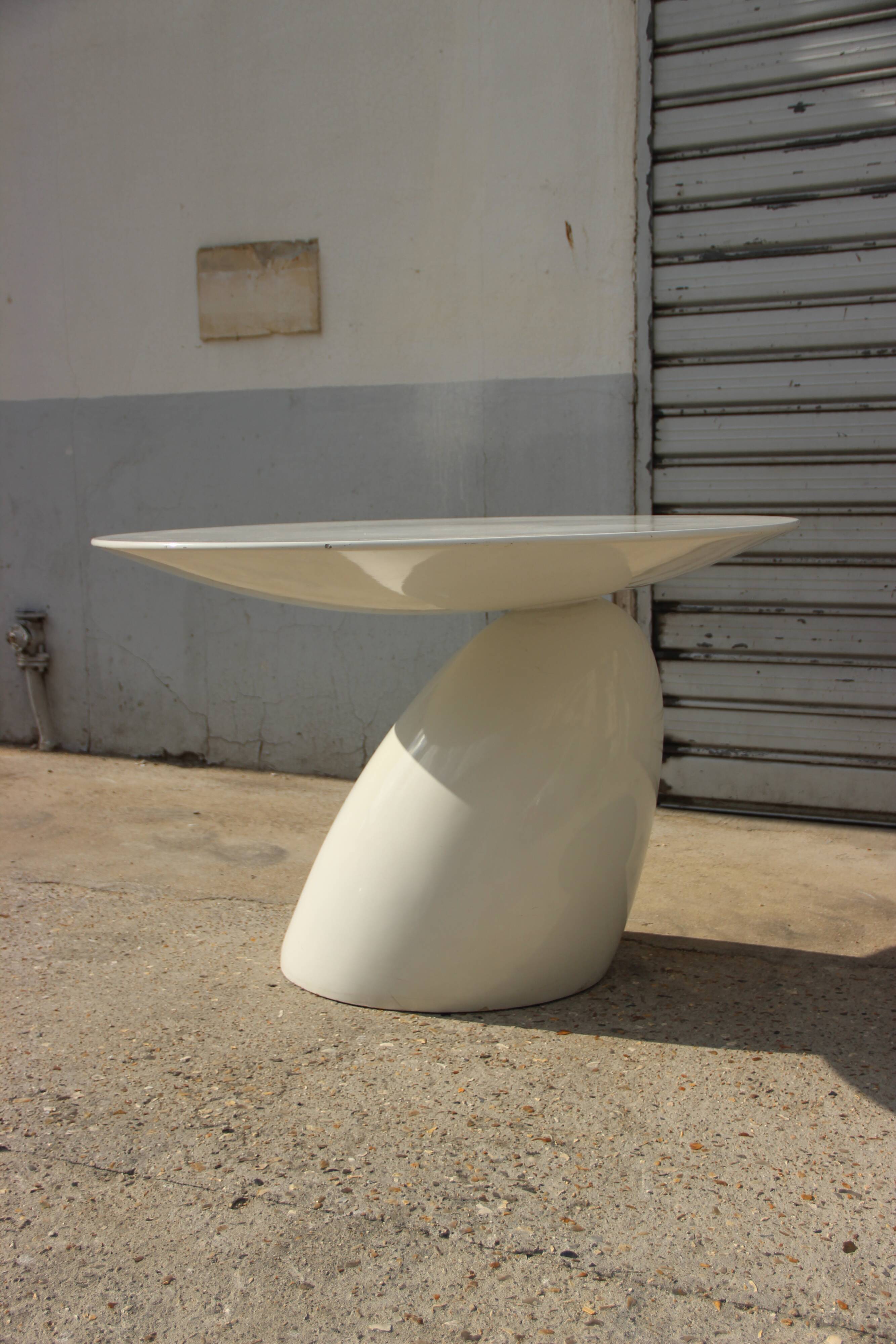 Laquered resin dining table