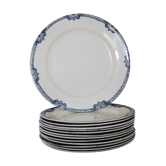 Ensemble de 14 assiettes plates et d'un 1 plat Jumièges Terre de Fer R&A Salins