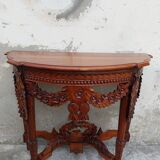 Louis XVI style half-moon console decorated