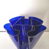 Blue handkerchief vase in plexiglass 70s