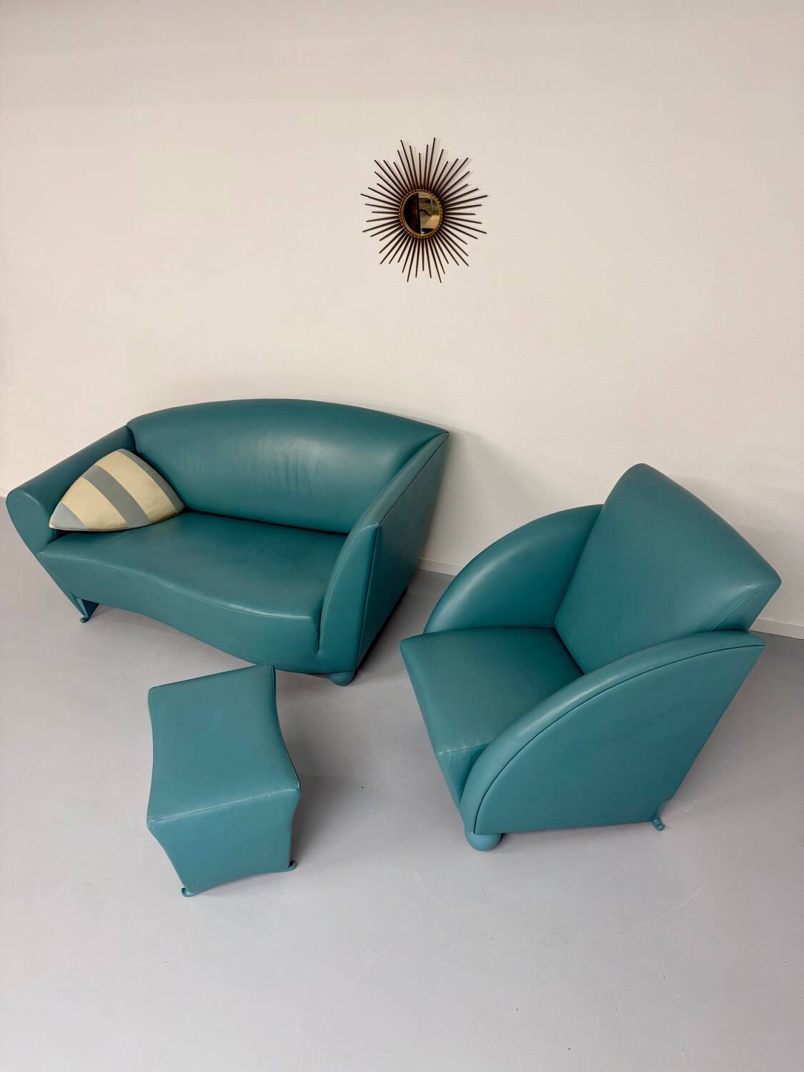 Living room sofa and armchair Atlantis design from the 90s by Wittmann vintage