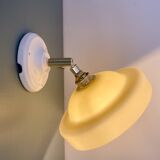 Vintage yellow opaline lampshade wall lamp