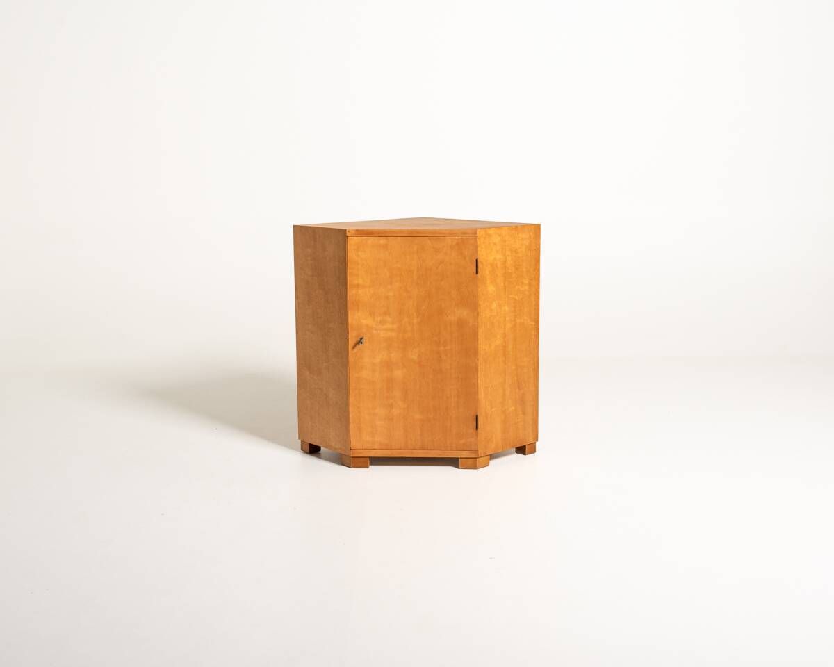 Scandinavian Birch Corner Cabinet, Mid-Century