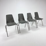 Ensemble de 4 chaises vintage Fantasia France années 1960
