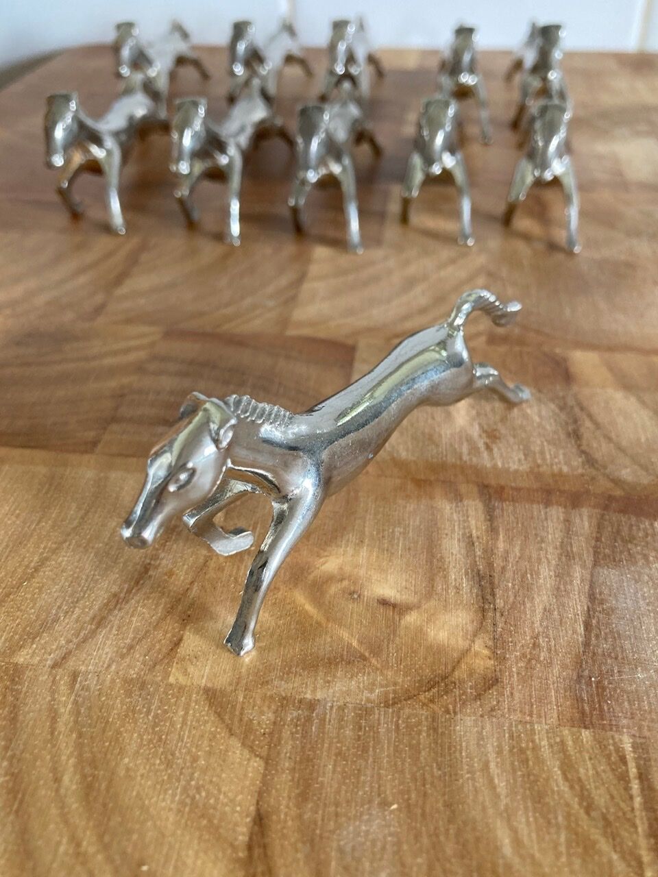 Silver animal knife holder "horses"