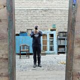 Burmese teak mirror