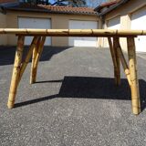 Bamboo and vintage ceramic dining table 60 years