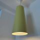 IKEA yellow metal cylindrical pendant light from the 2000s