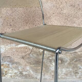 Bar stool high scoubidou vintage structure chrome