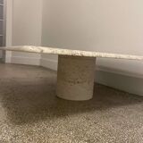 Table basse en travertin, Angelo Mangiarotti, Italy, 1970s