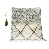 Authentic handmade pure wool rug in black and white, size 1.5/2.5 m.