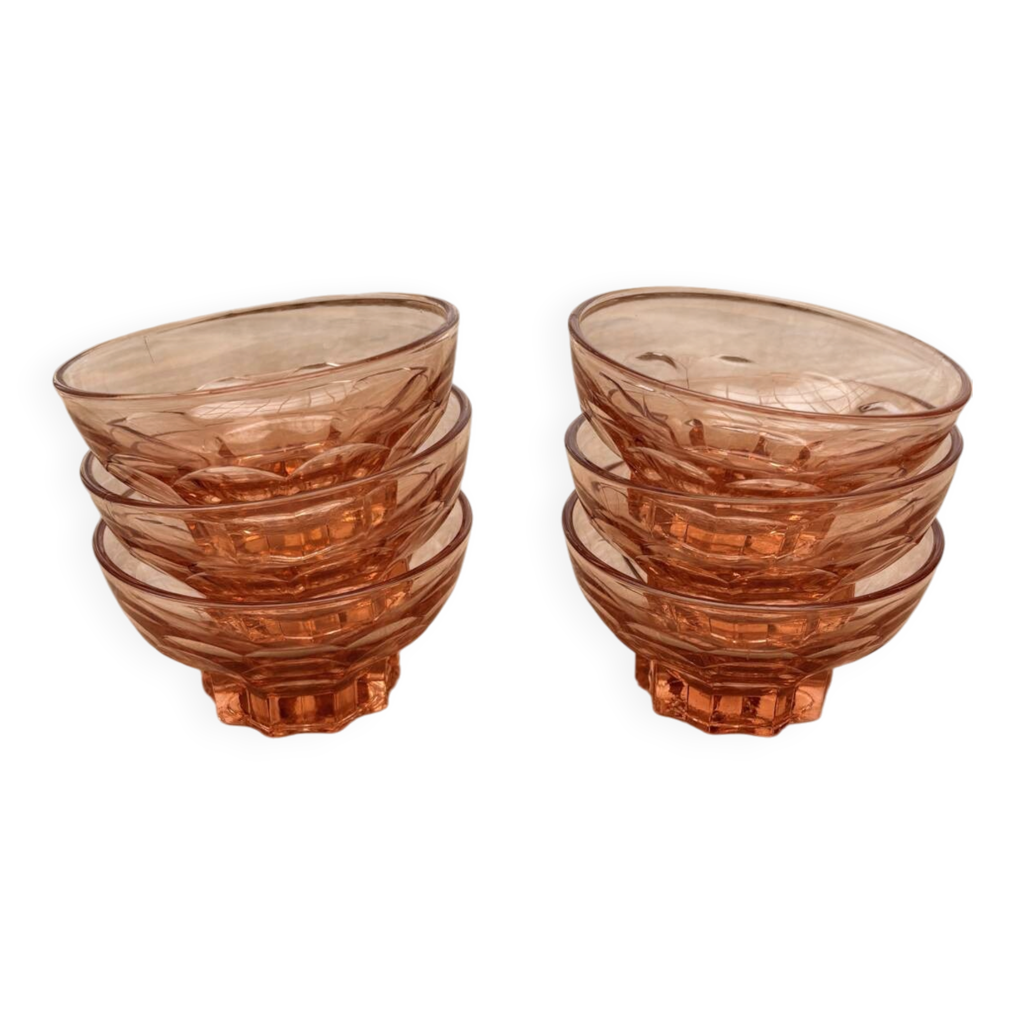 Lot de 6 coupes en verre