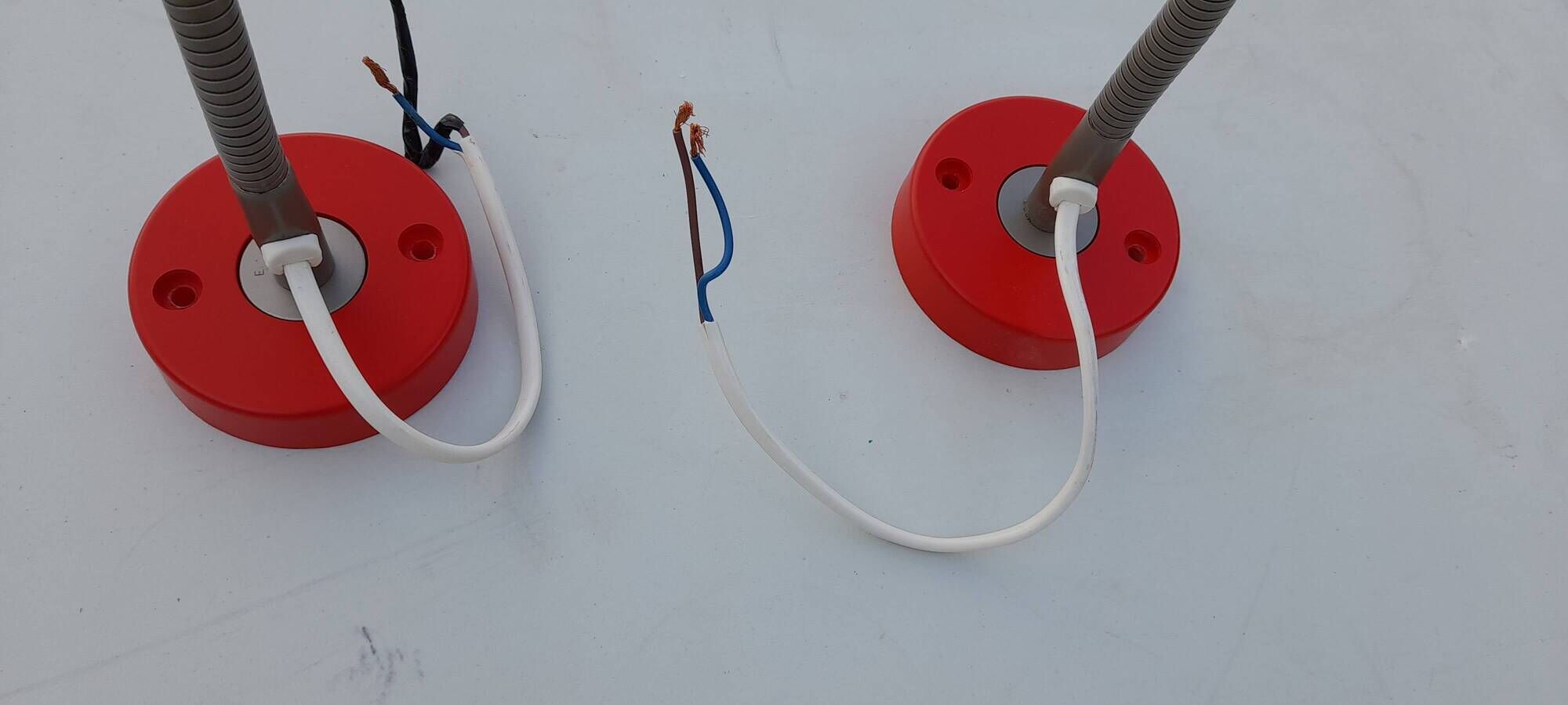 Pair of adjustable red aplliques by Knut and Marianne Hagberg 60s