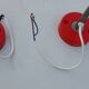 Pair of adjustable red aplliques by Knut and Marianne Hagberg 60s