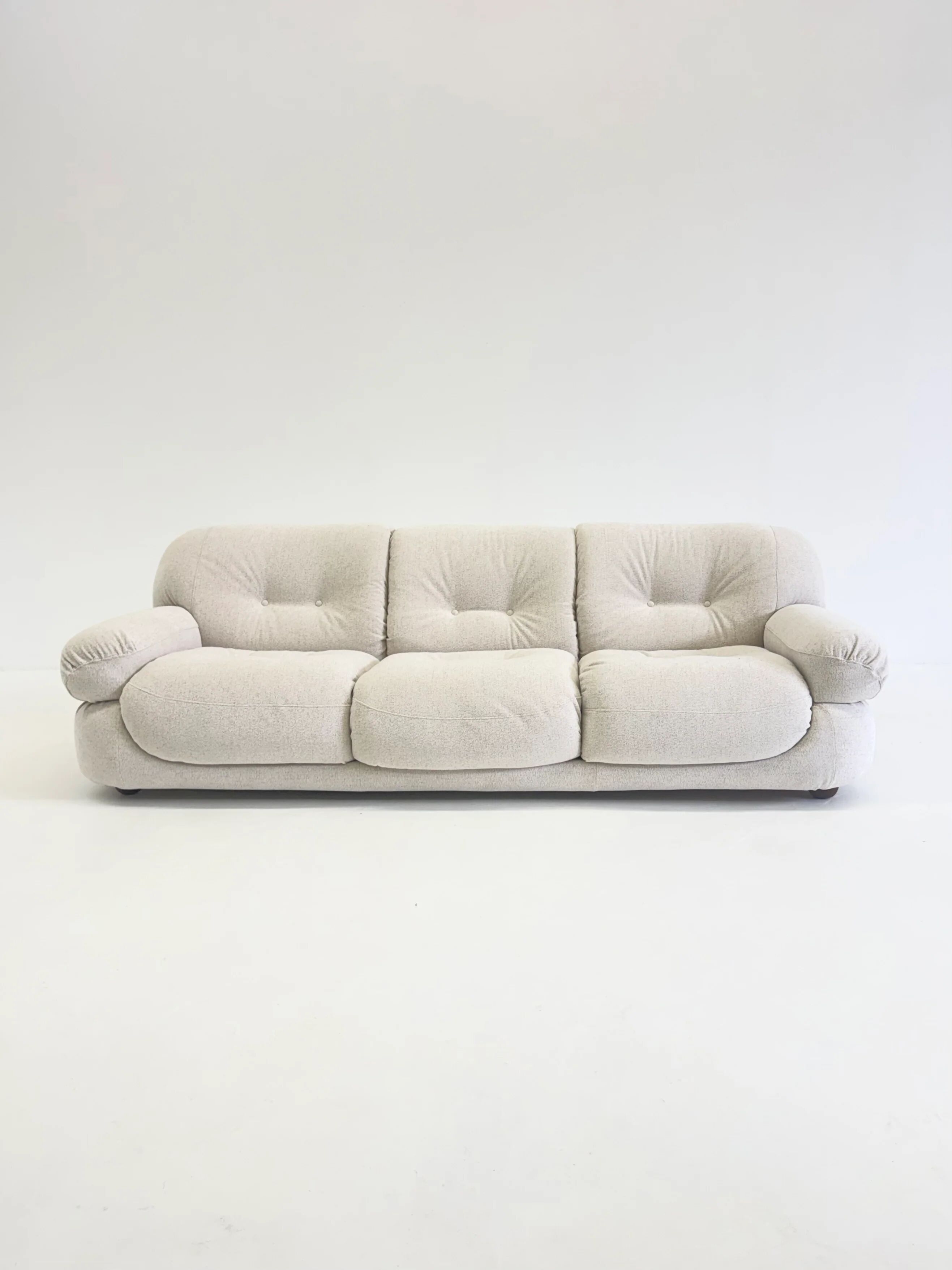 Sapporo three-seater sofa by Mario Marenco for Mobil Girgi in cream
