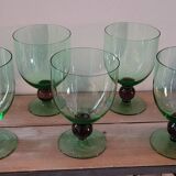 6 vintage design blown glasses from the 60s and 70s