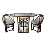 Rattan duo “head to head” table