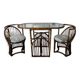 Rattan duo “head to head” table