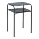 Vintage side table in smoked glass and chromed metal – 70s
