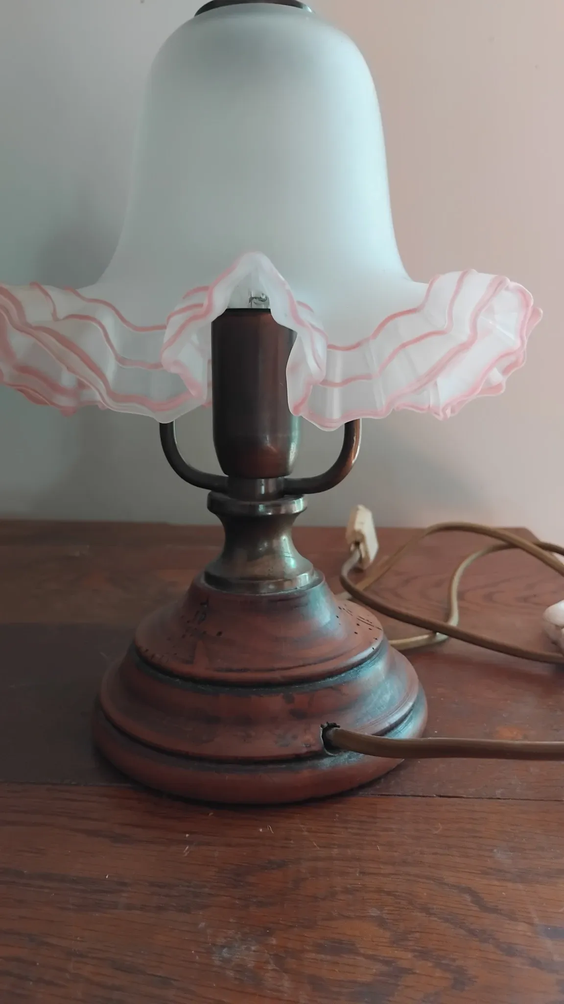 Set of two Art Nouveau bedside lamps.