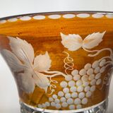 Vintage vase in chiseled bohemian crystal