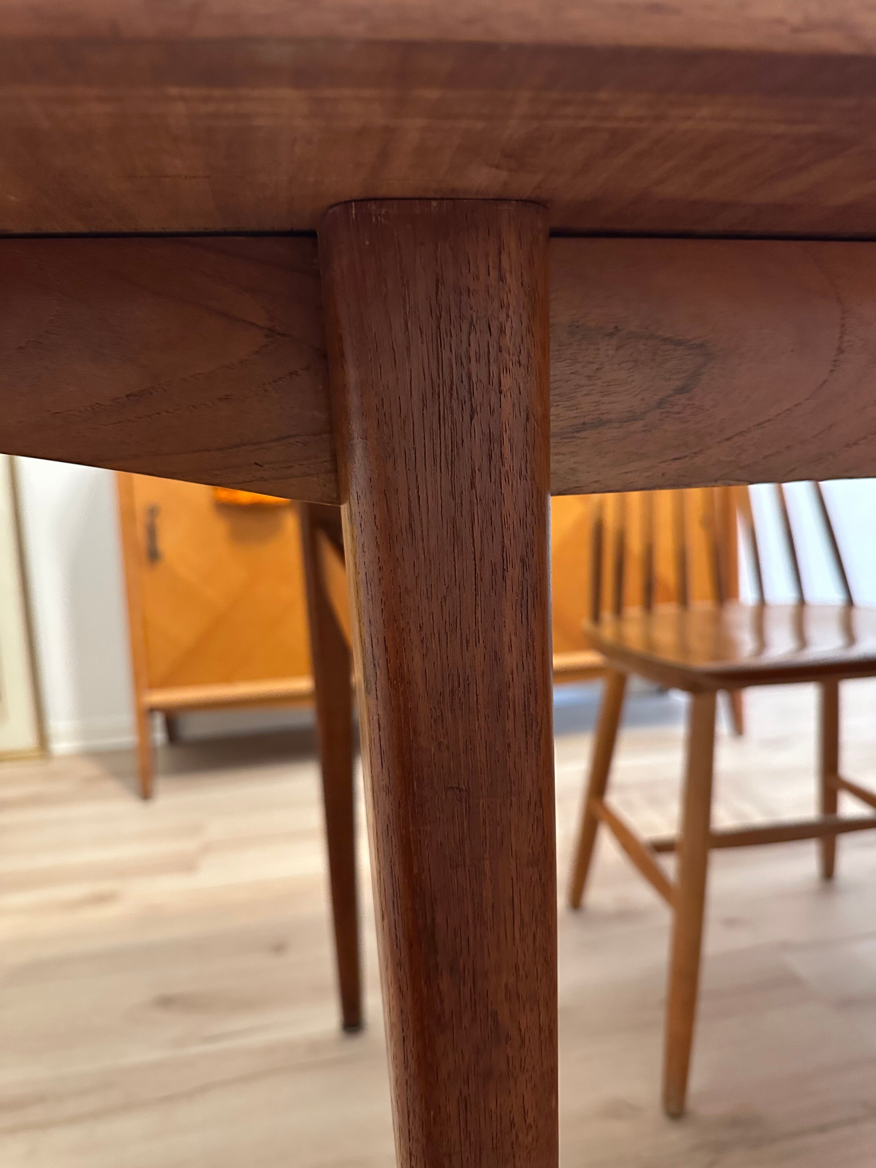Vintage 1960s teak Scandinavian extendable table