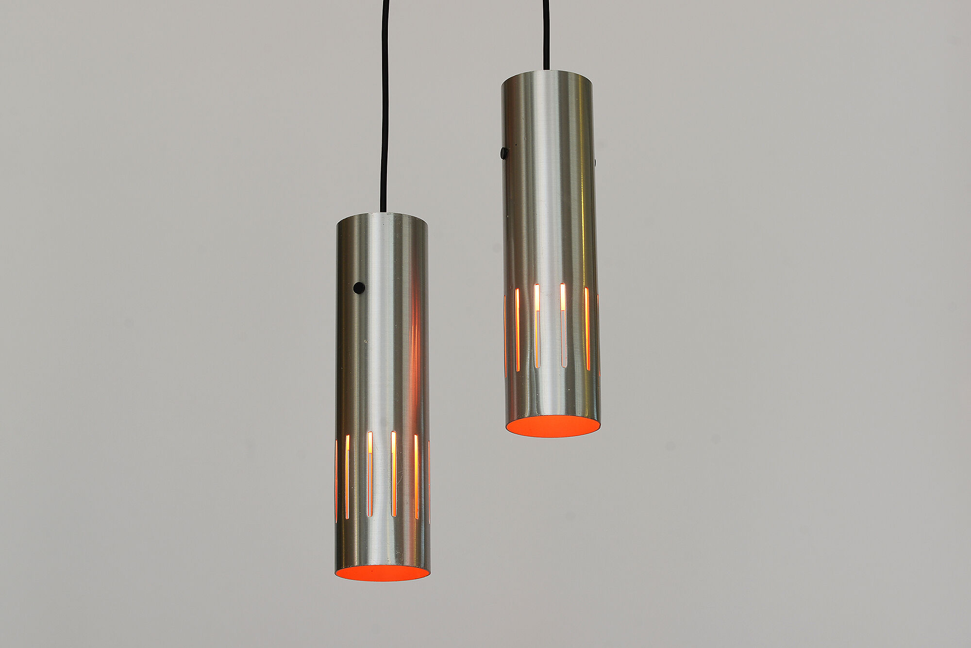 Pair of hanging lamps "Trombone" by Jo Hammerborg for Fog & Mørup