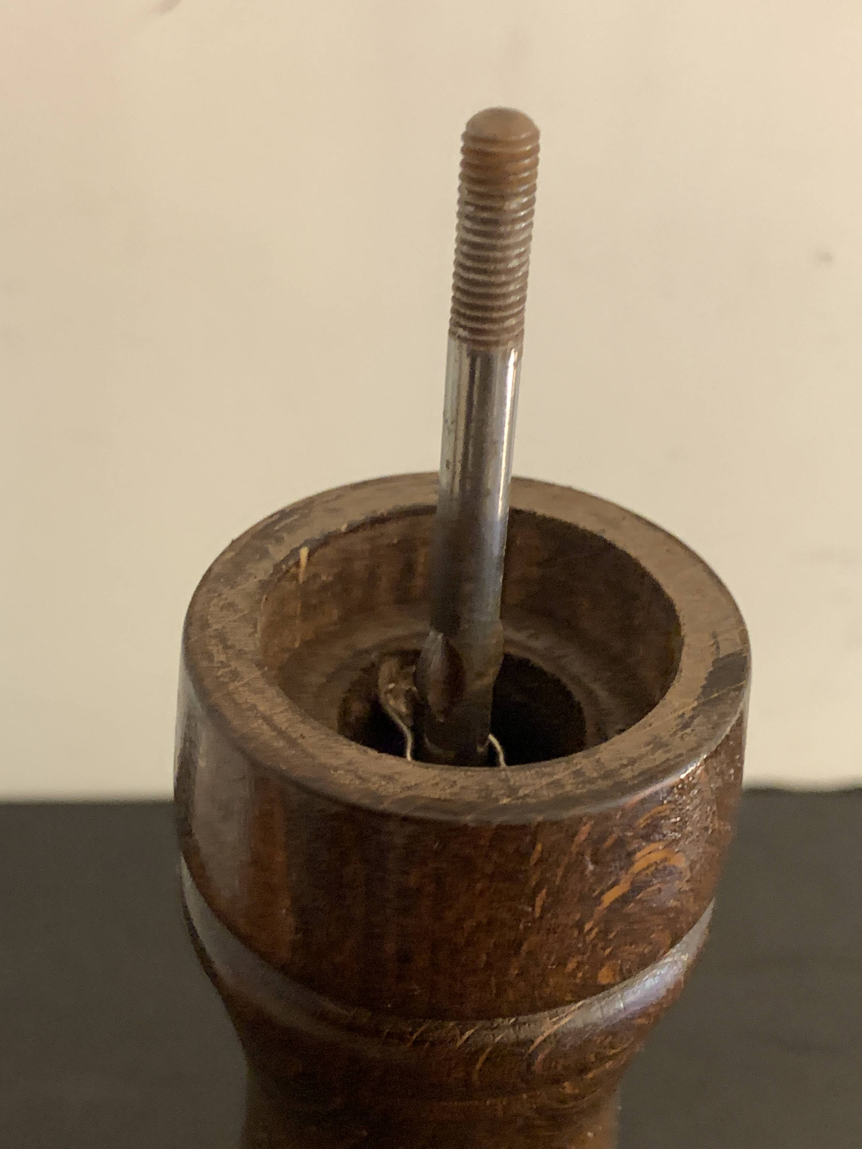 Peugeot Frères Lion wooden pepper mill or pepper shaker, height 26 cm