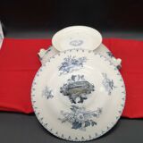 Vegetable or small soup pot in earthenware Sarreguemines model Flora