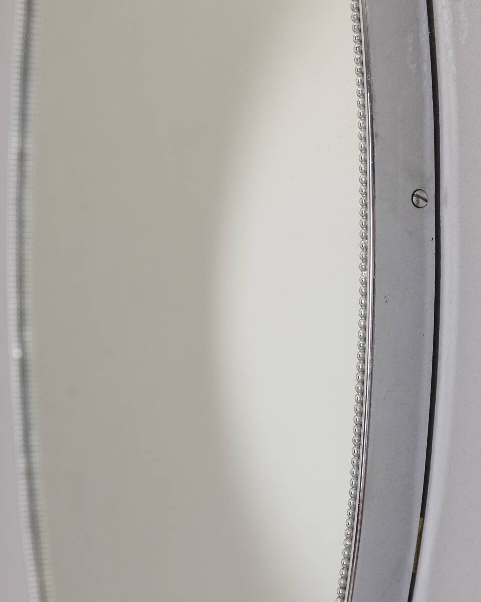 Vintage 70s wall mirror chrome metal Italian design