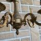 Elegant antique bronze chandelier with 5 light arms, in Louis XV style.