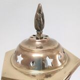 Lantern lamp brass and glass early XXth century