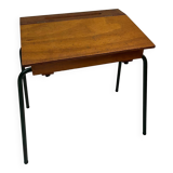 Folding wood and metal school desk