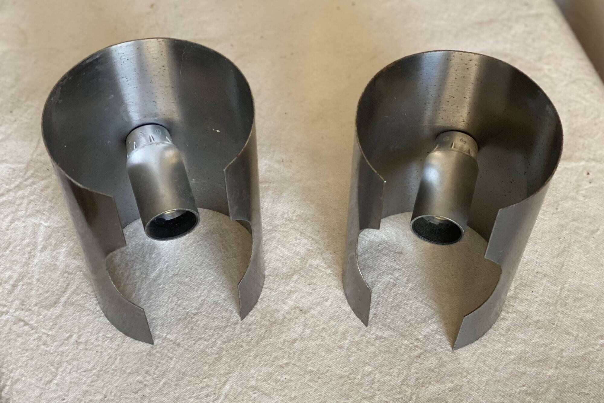 Paire d'appliques tubes chromées vintage 1970 space âge