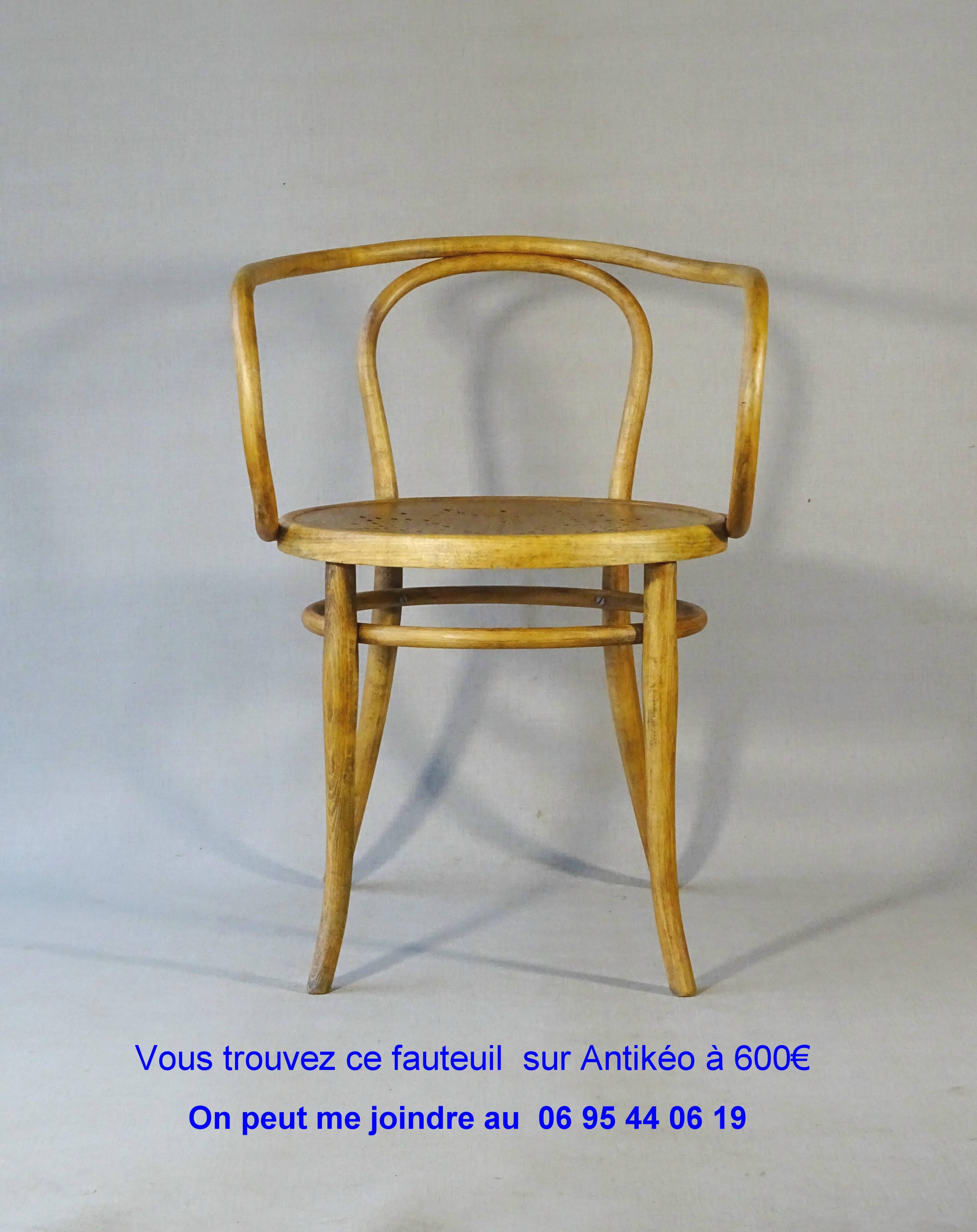 Fauteuil Thonet "Le Corbusier", vers 1905 assise bois à étoile